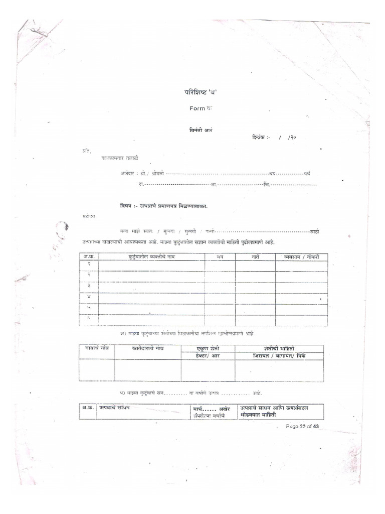 Income Form | PDF