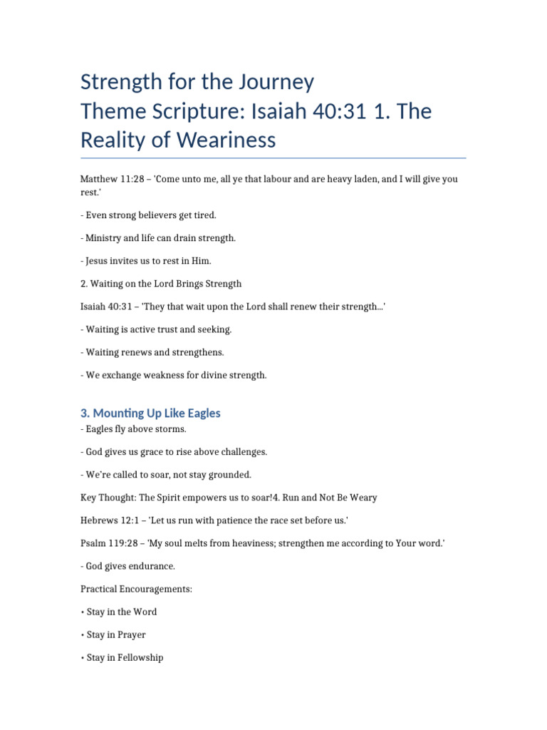 Strength for the Journey: Renewing Faith | PDF
