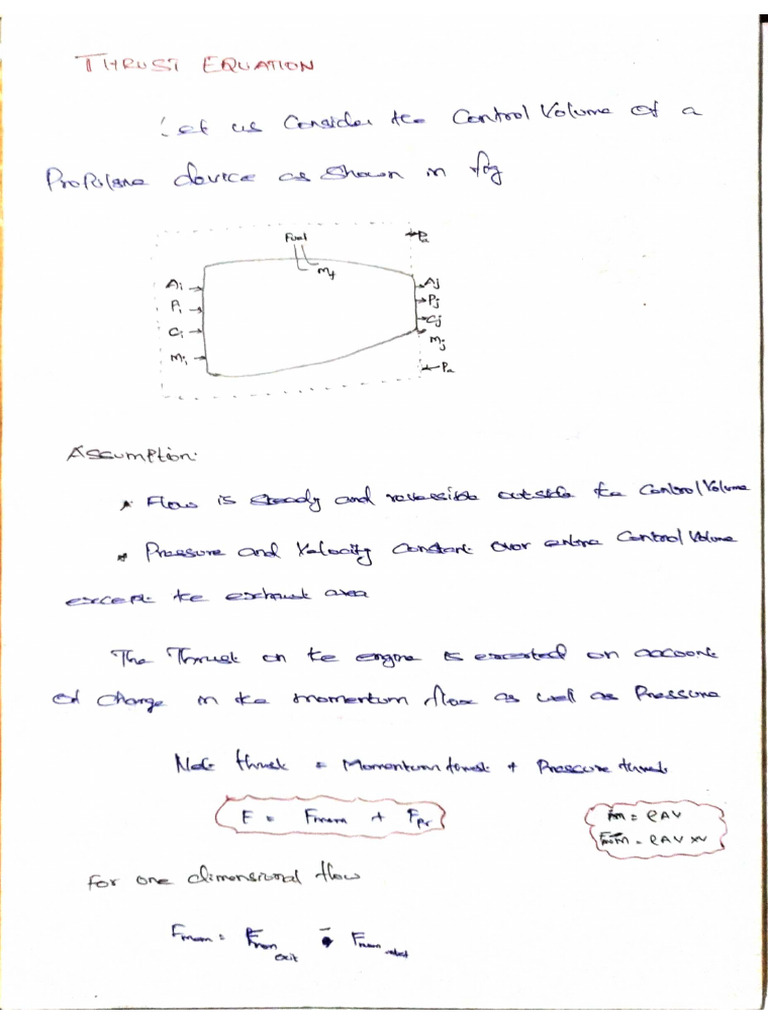 Thrust Equation and Factors Affecting Thrust | PDF