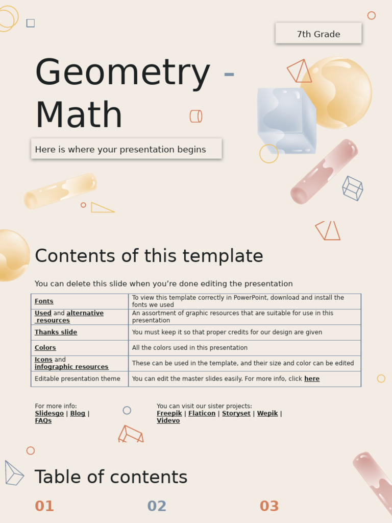 Geometry - Math - 7th Grade by Slidesgo | PDF | Planets | Planets In ...