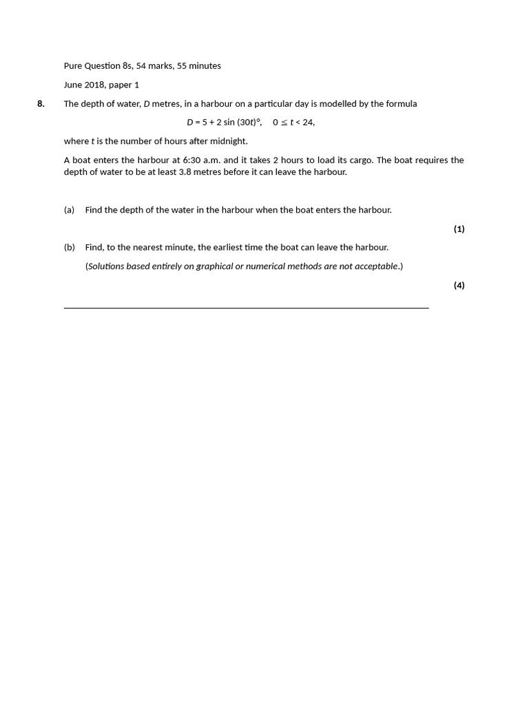Mathematical Modelling Exam Questions | PDF
