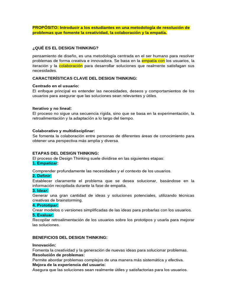 Introducción al Design Thinking en Educación | PDF | El pensamiento de ...