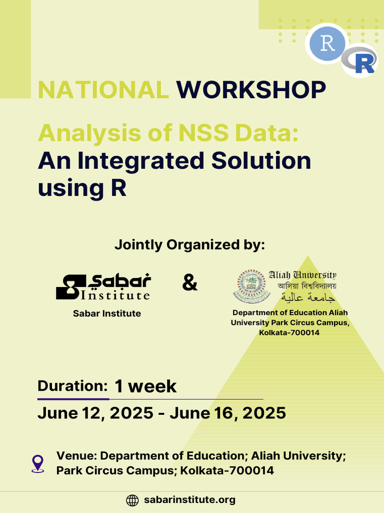 NSS Data Analysis Workshop Using R | PDF | Methodology | Scientific Method