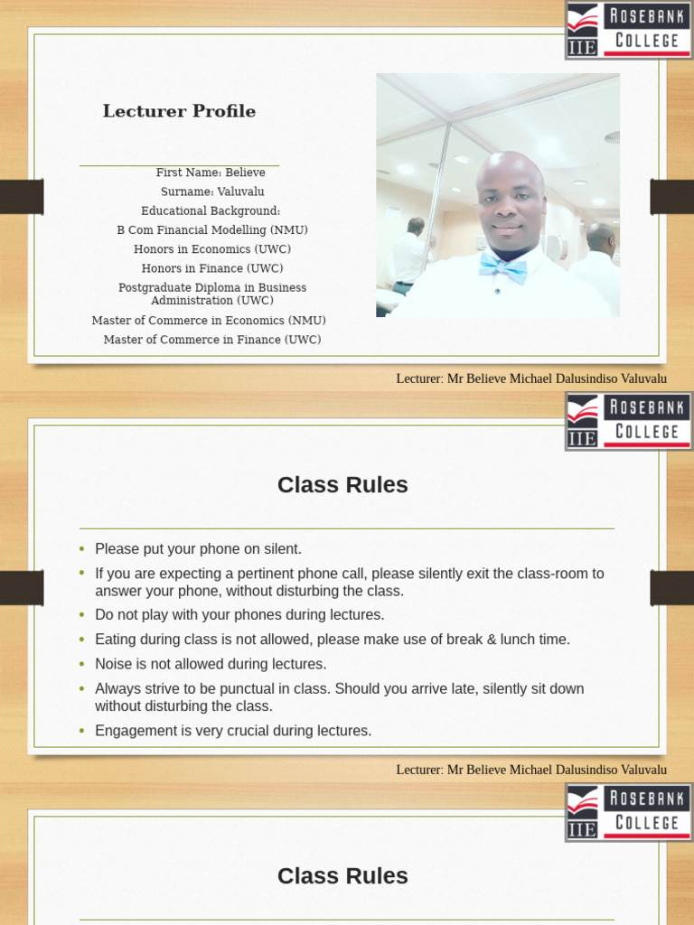 Lecturer Profile: Economics Module Overview | PDF | Economics ...