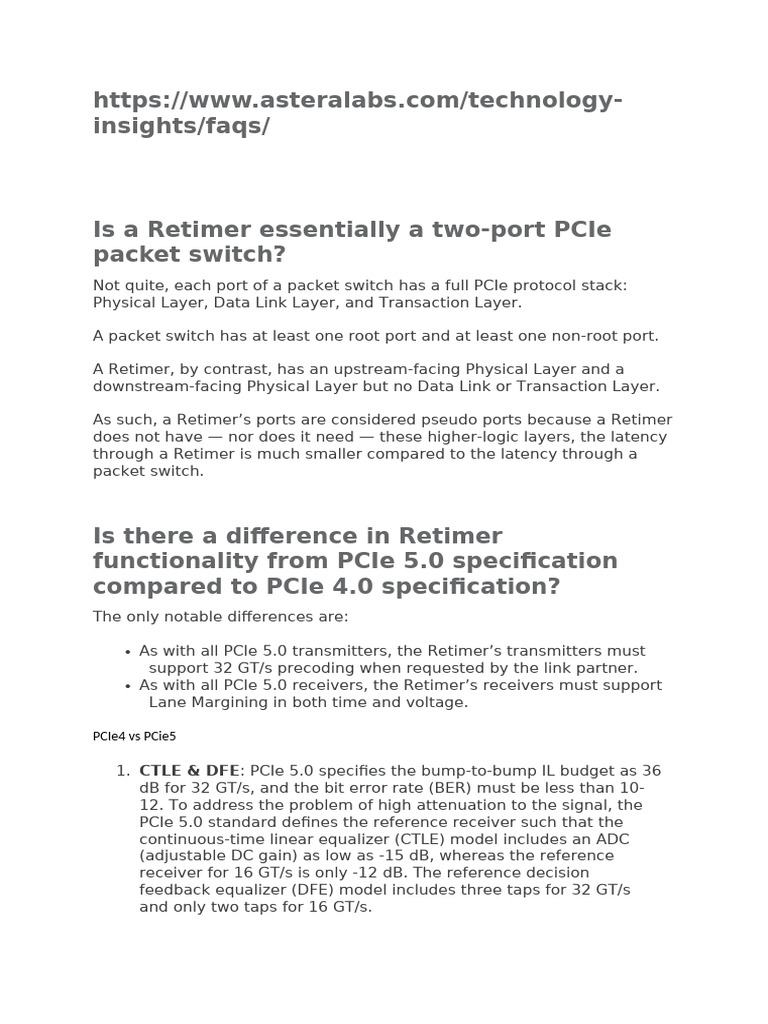 Understanding PCIe Retimers and Their Role | PDF | Telecommunications ...