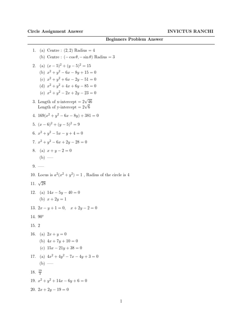 Circle Equation Graph Analysis | PDF