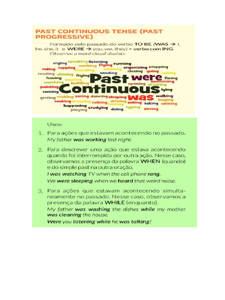 Past Continuous Tense | PDF