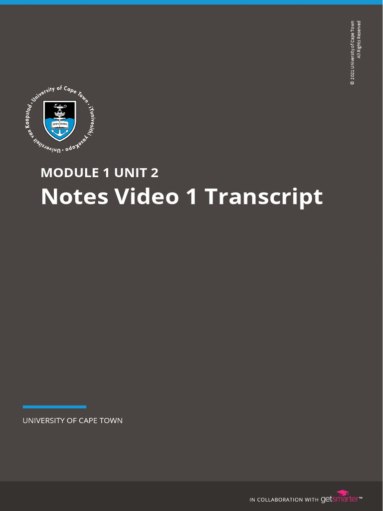 UCT OM M1U2 Notes Video 1 Transcript | PDF | Human Communication ...
