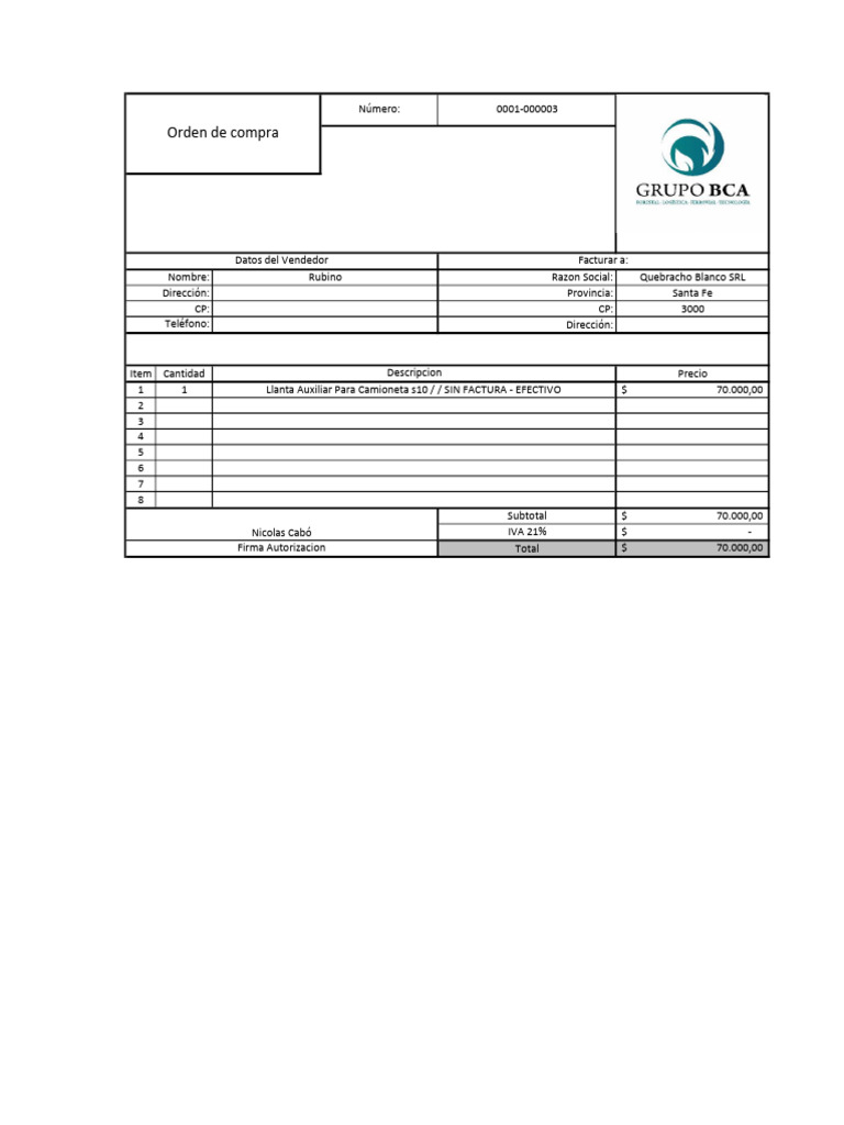 Orden de Compra 3 | PDF