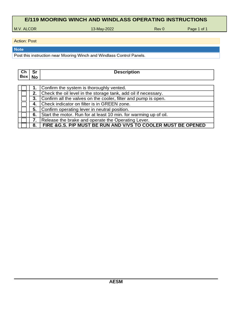 Mooring Winch & Windlass Instructions | PDF