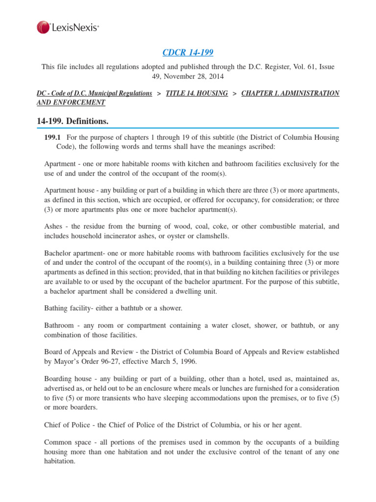 DC Housing Regulations Chapters 4-12 | PDF | Window | Ventilation ...