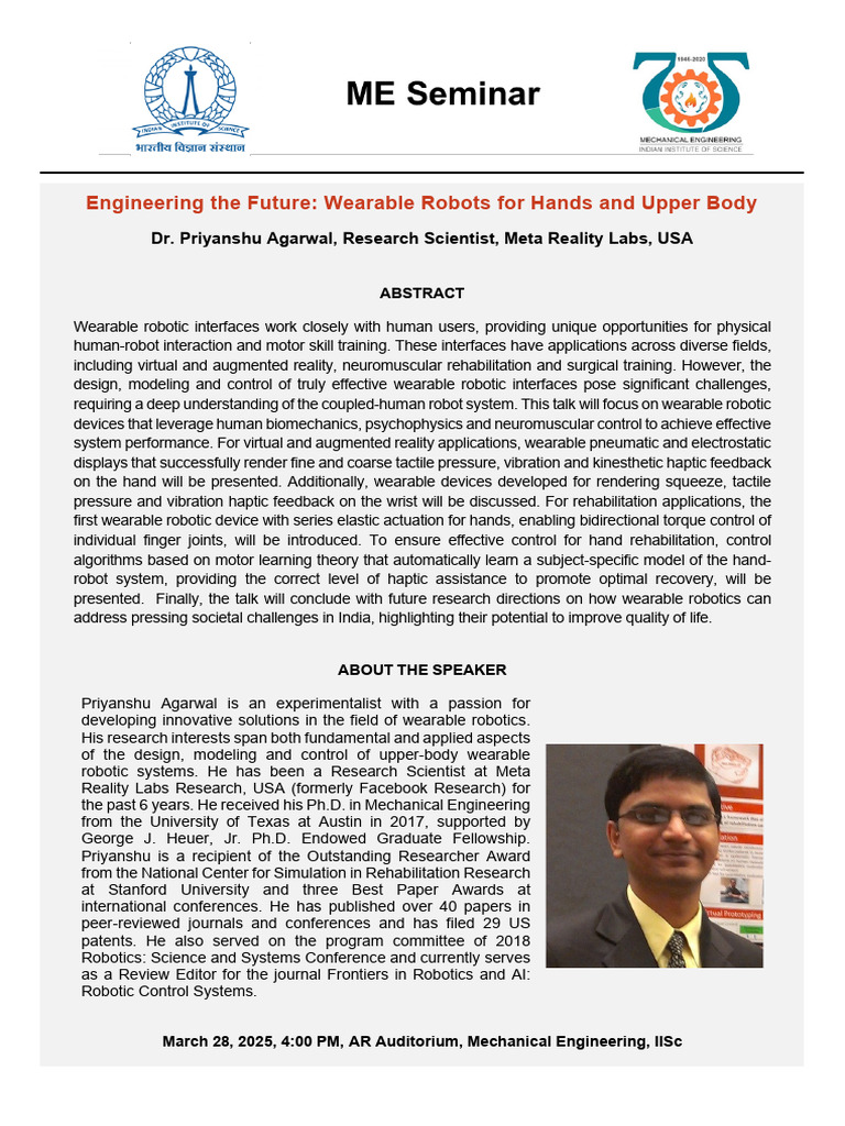Wearable Robotics by Priyanshu Agarwal | PDF | Robotics | Augmented Reality