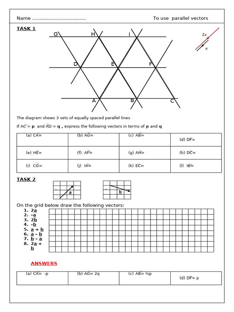 C. Parallel Vectors | PDF