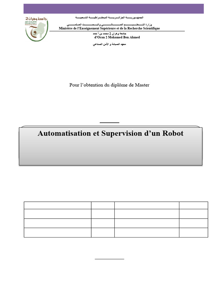 Automatisation d'un Robot Pick & Place | PDF | Automate programmable ...