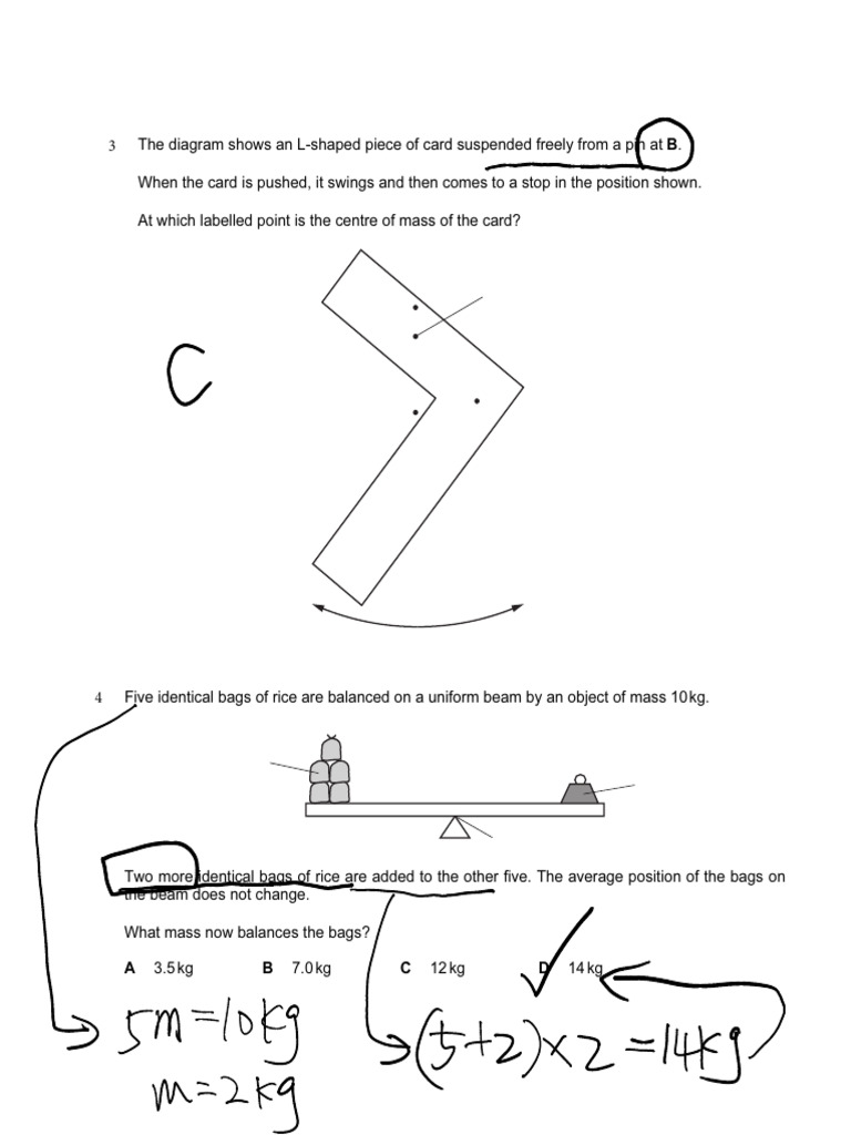 G9物理复习题2 | PDF | Lever | Force