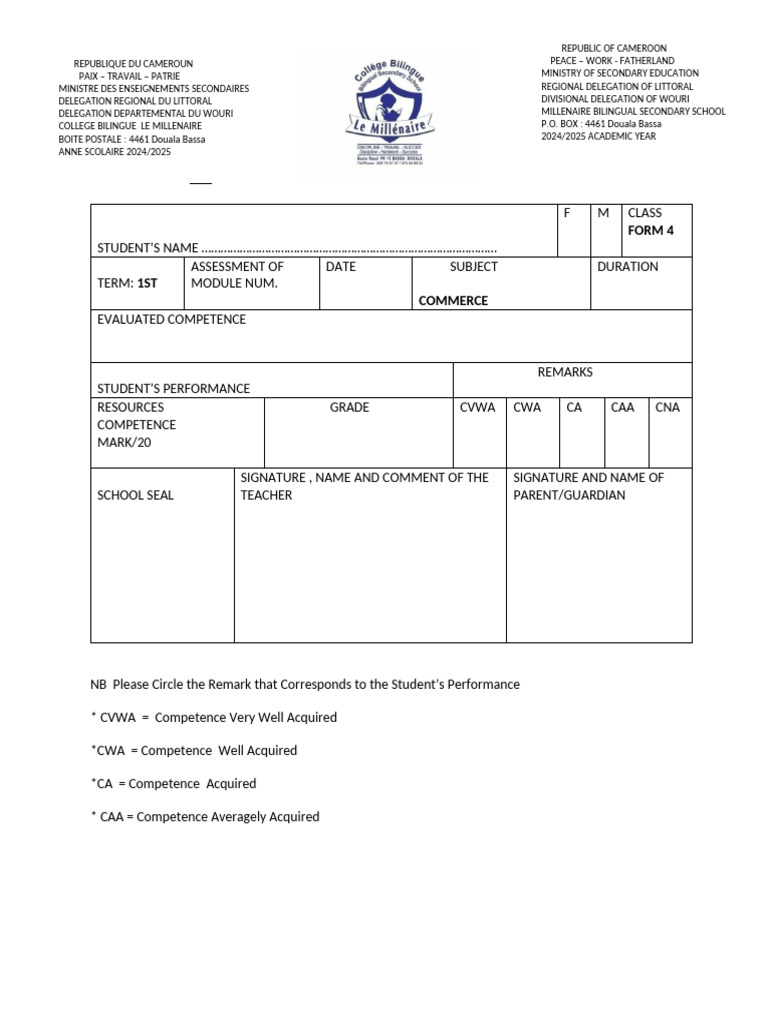 Form 4 Commerce Assessment Paper | PDF | Insurance | Commerce