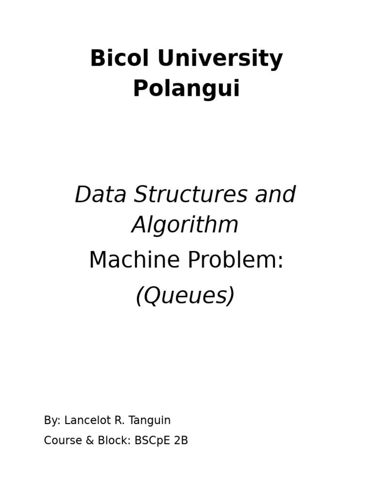 Tanguin2B Queues MachProbDSA | PDF | Queue (Abstract Data Type ...