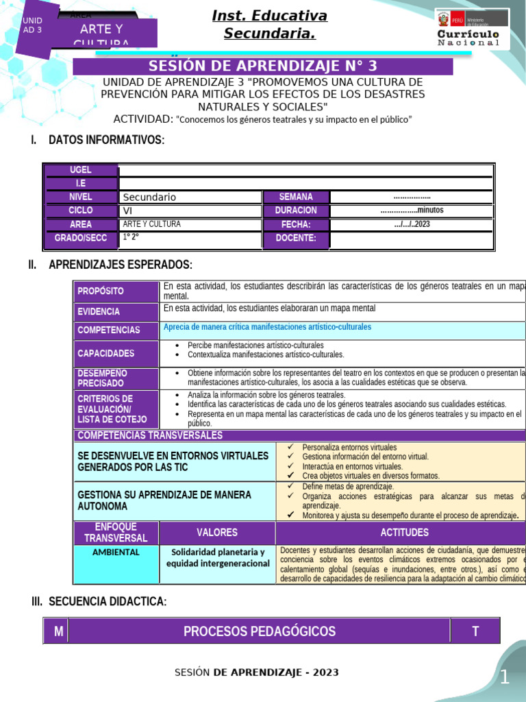 1° 2° Ses Act 03 - Ayc-U3 | PDF | Aprendizaje | Maestros