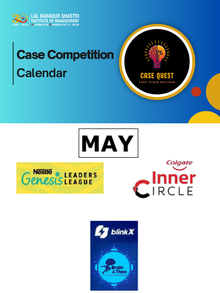 Case Competition Calendar 2023 | PDF