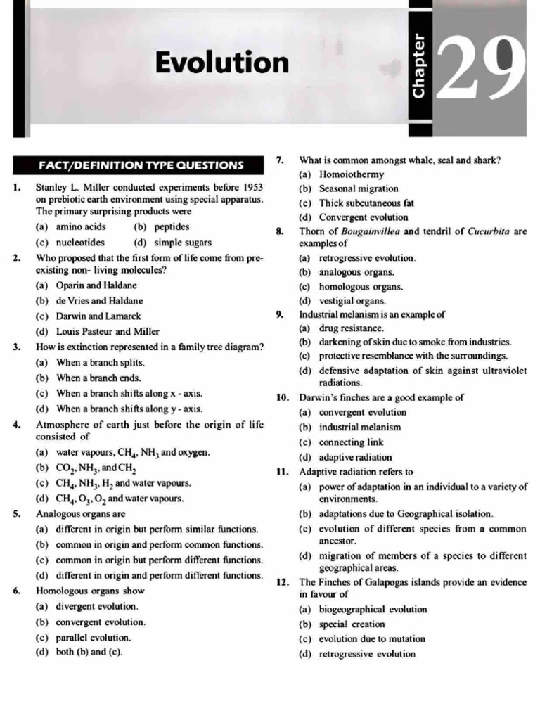 Evolution and Natural Selection Quiz | PDF | Natural Selection | Evolution