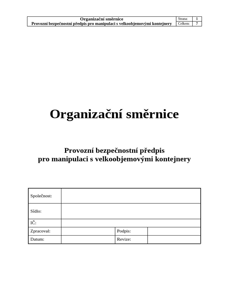 Os Velkoobjemove Kontejnery | PDF