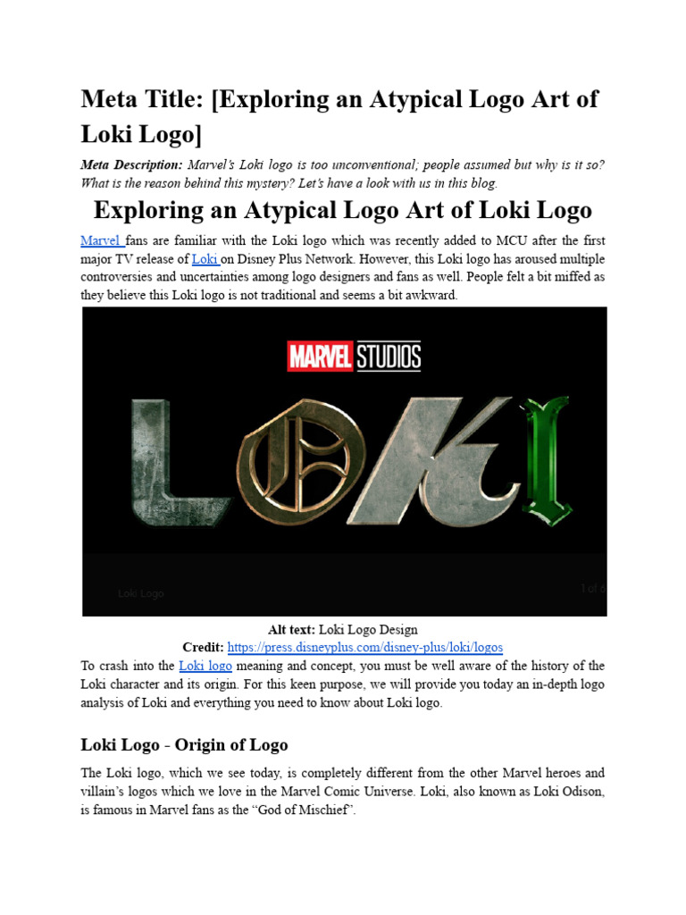 Analyzing the Loki Show Logo Design | PDF