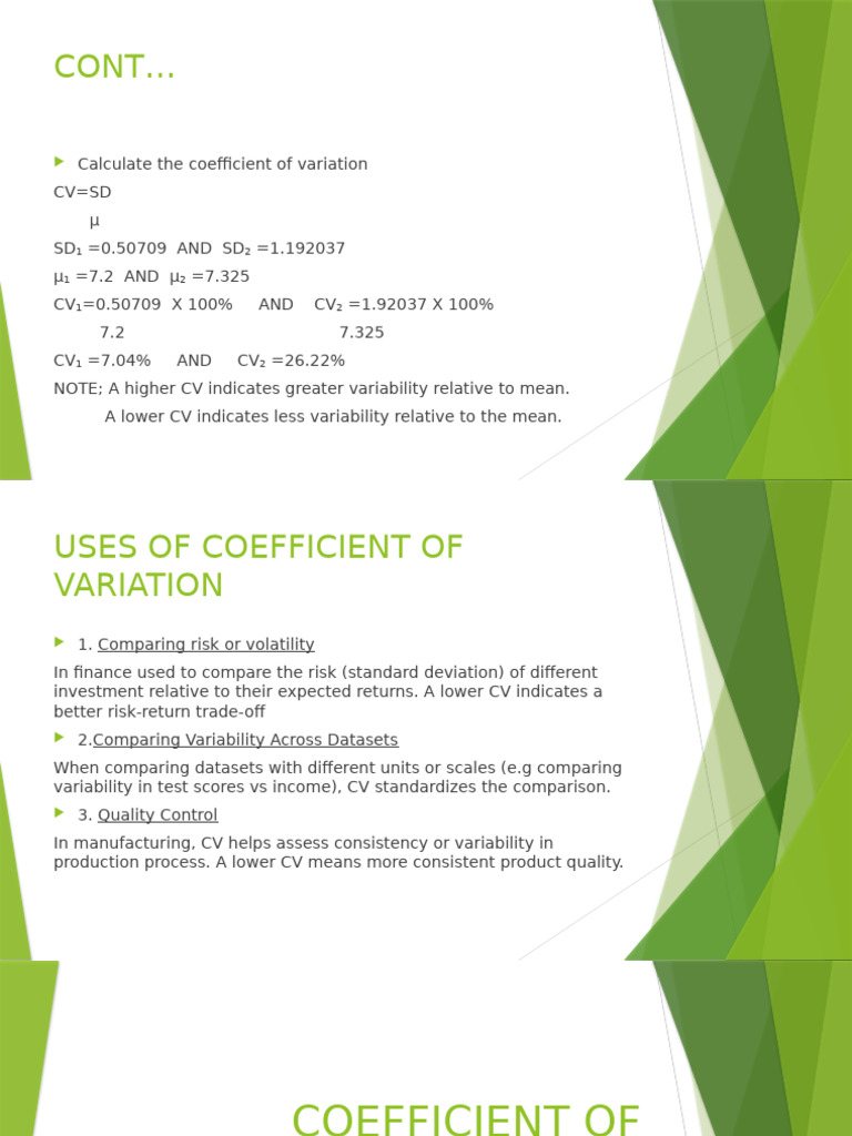 Understanding Coefficient of Variation | PDF