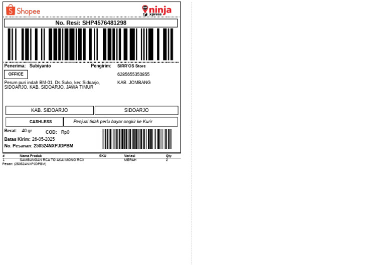 Label Pengiriman 266 | PDF