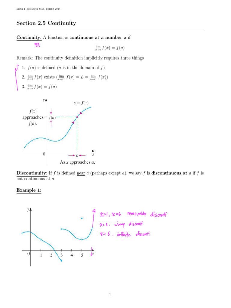 Understanding Function Continuity | PDF | Continuous Function ...