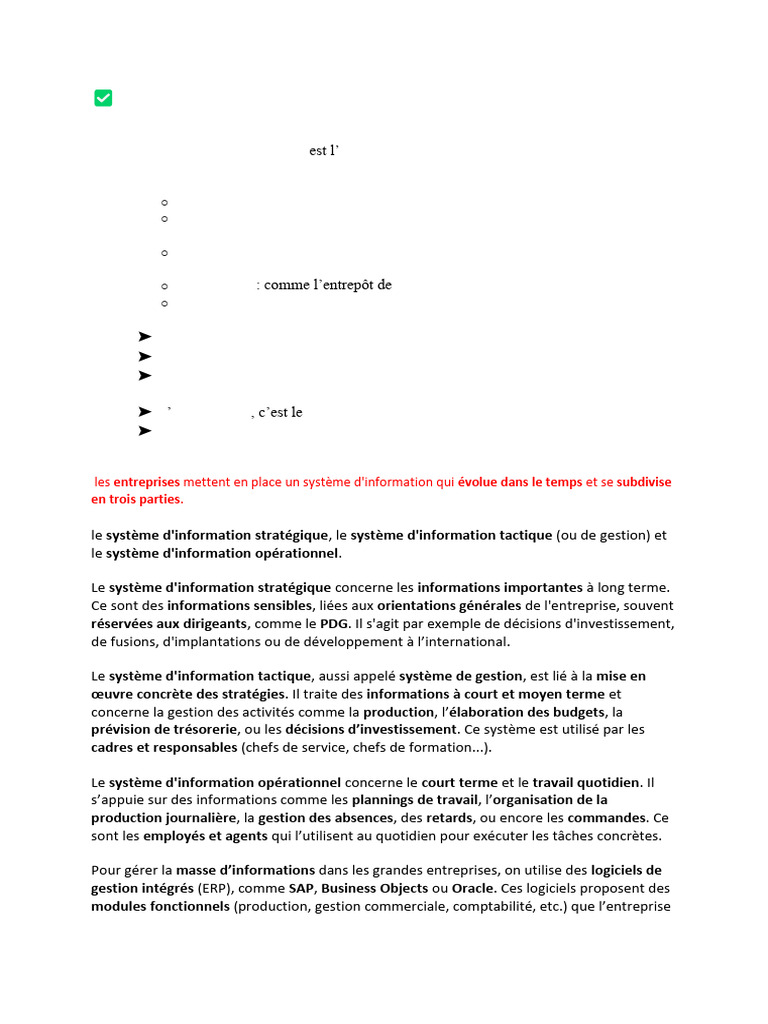 Système d'information : clés et outils essentiels | PDF | Système d ...