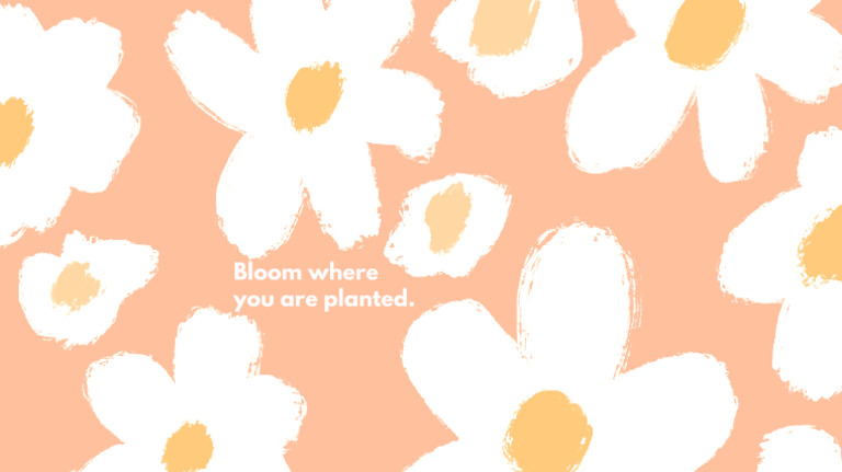 Peach Abstract Vintage Floral Pattern Quote Desktop Wallpaper PDF | PDF