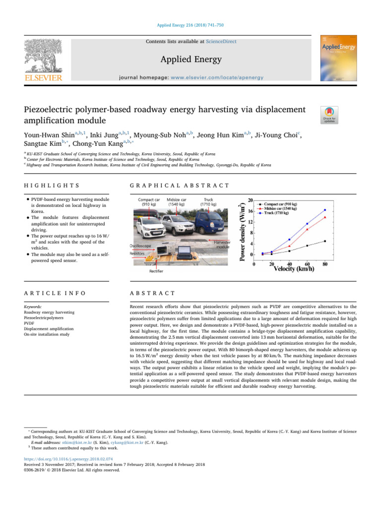 Roadway Energy Harvesting with PVDF | PDF | Piezoelectricity | Energy ...