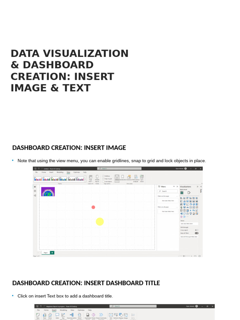 Power BI Dashboard Creation Guide | PDF | Scatter Plot | Matrix ...