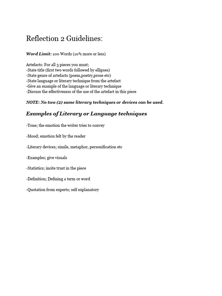 Reflection 2 Guidelines | PDF