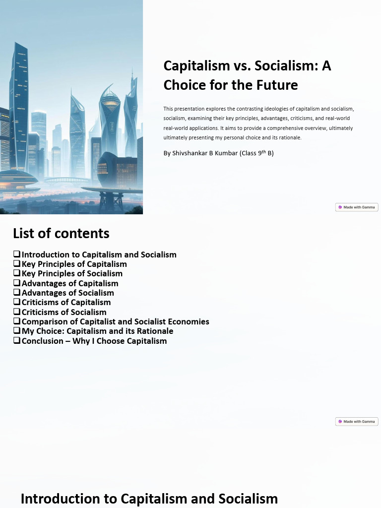 Capitalism Vs Socialism A Choice For The Future | PDF | Capitalism ...
