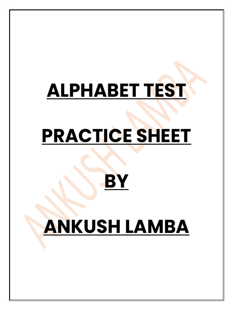 Alphabet Practice Sheet | PDF
