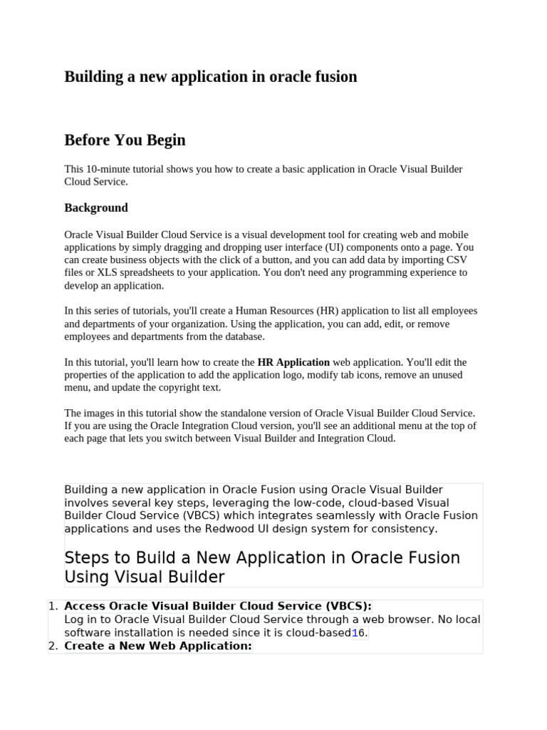 Create HR App with Oracle Visual Builder | PDF | Cloud Computing ...