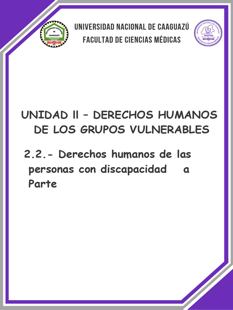 Derechos Humanos de Personas con Discapacidad | PDF | Invalidez ...