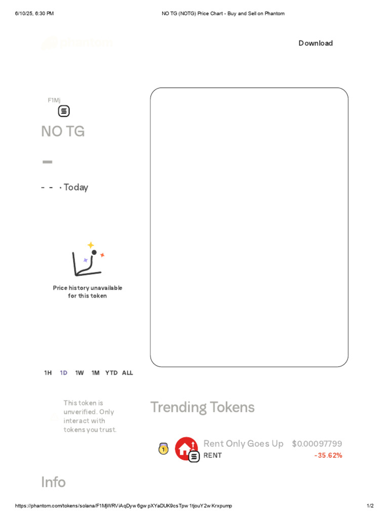 NO TG (NOTG) Price Chart - Buy and Sell On Phantom | PDF