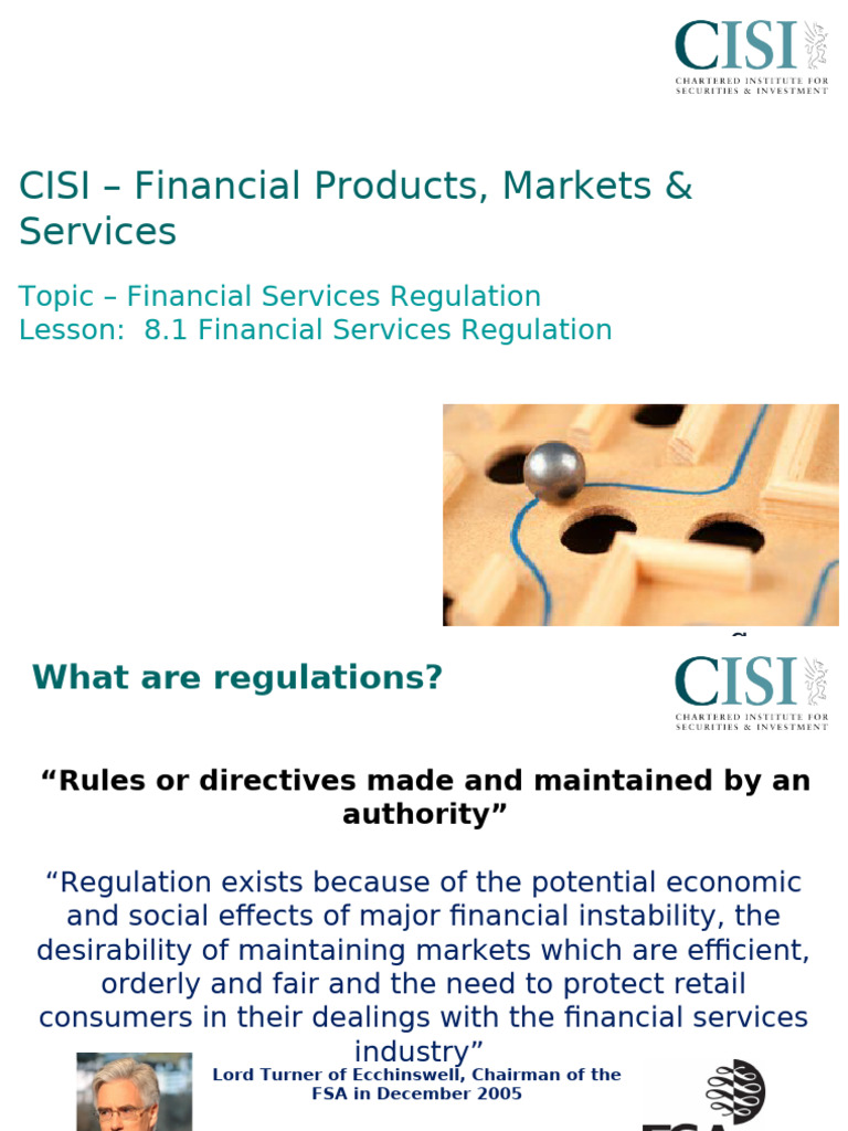 1 Introduction To Financial Services Regulation | PDF | Financial ...