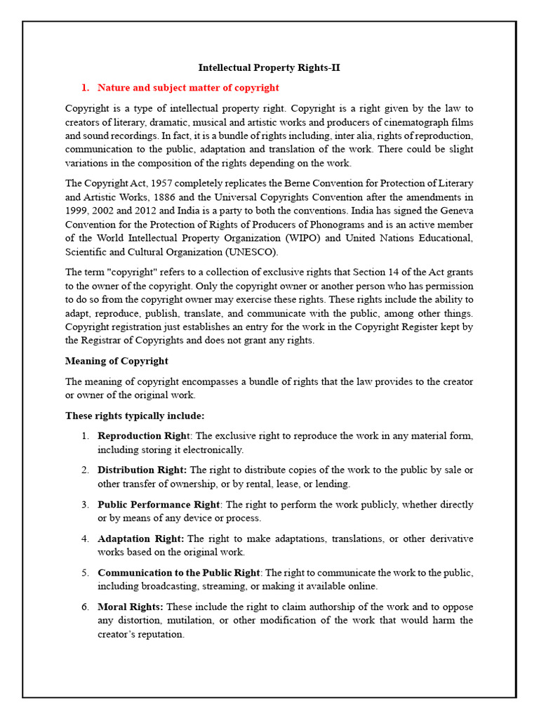 Understanding Copyright Rights and Scope | PDF | Copyright | Biodiversity