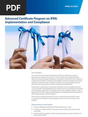 Advanced Certificate Program On Ifrs International Financial Reporting Standards Accounting