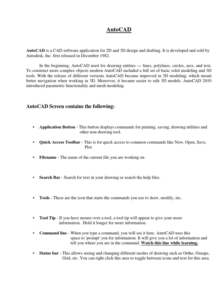 AutoCAD intelligence overview