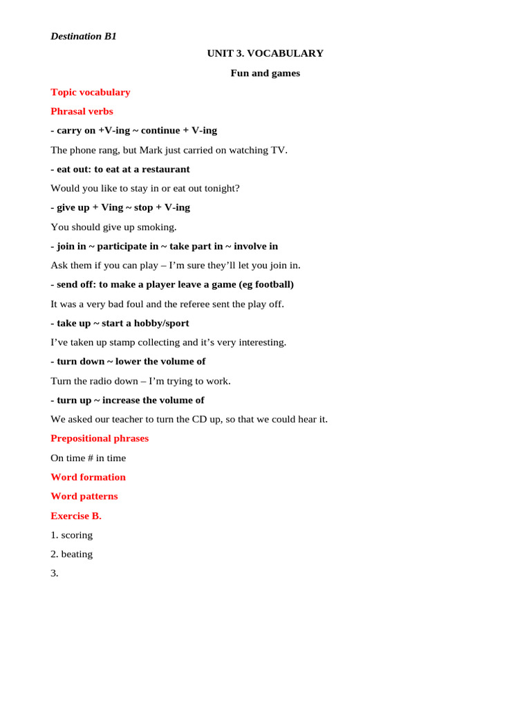 (Destination B1) Unit 3 | PDF