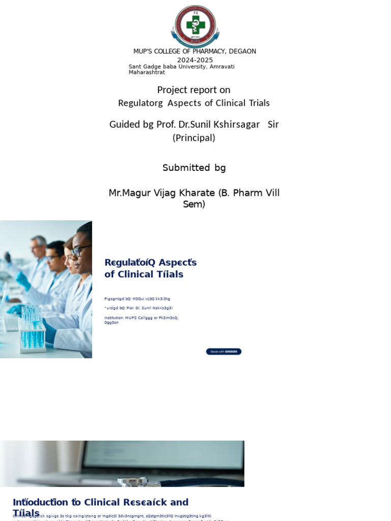 Regulatory Aspects of Clinical Trials | PDF | Pharmaceutical Sciences ...