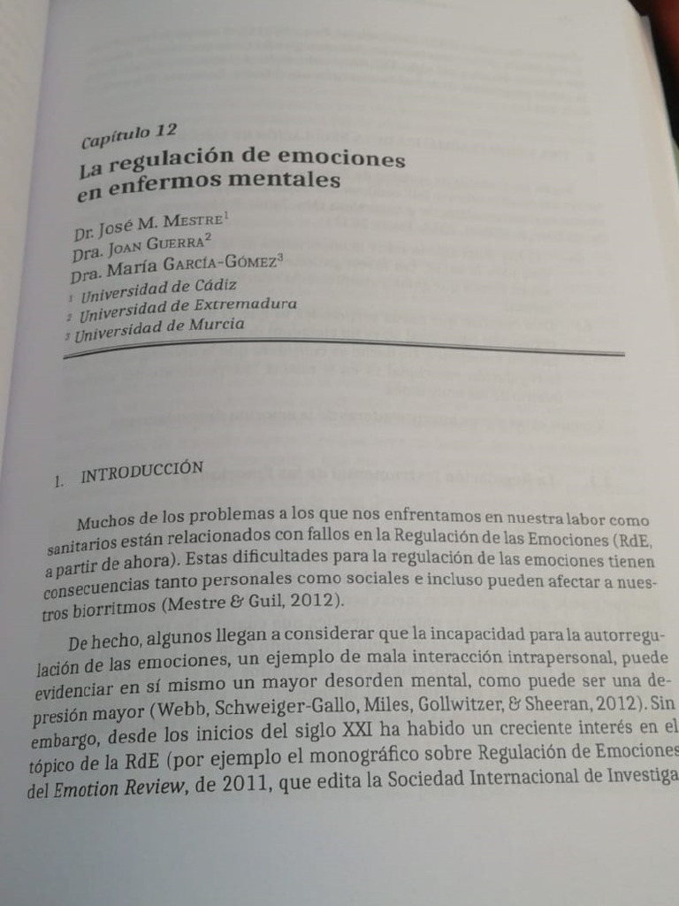 La Regulacion de Las Emociones en Enfermos Mentales - 3 | PDF