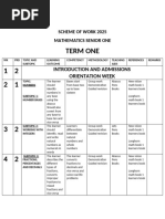 S1 Mathematics Scheme of Work 2025 | PDF | Algebra | Equations
