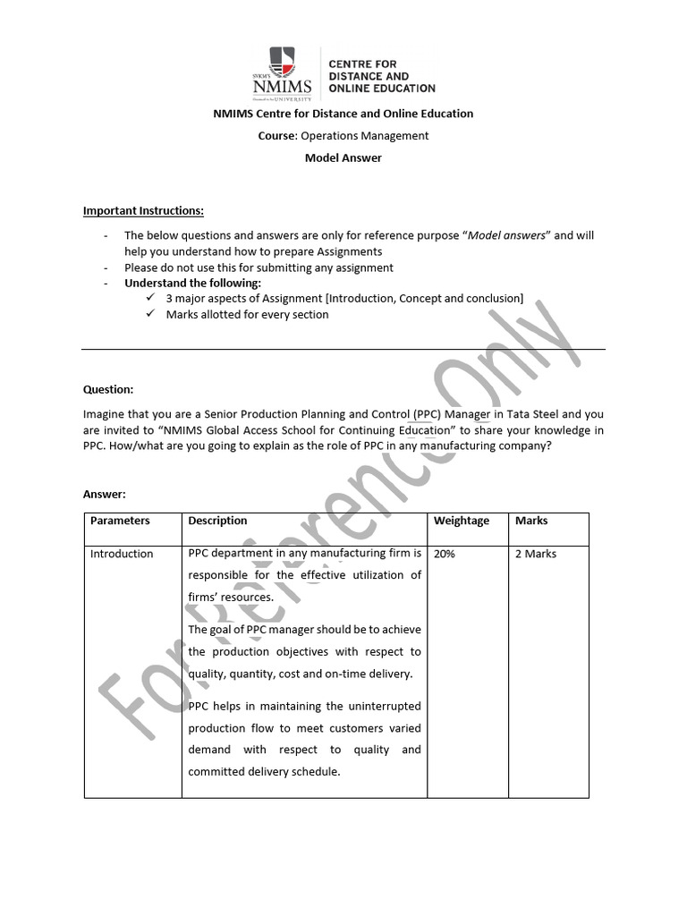 PPC Management in Manufacturing Firms | PDF | Operations Management ...