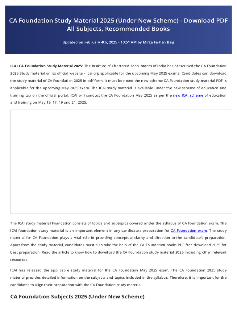 CA Foundation Study Material 2025 PDF | PDF | Demand | Fiscal Policy