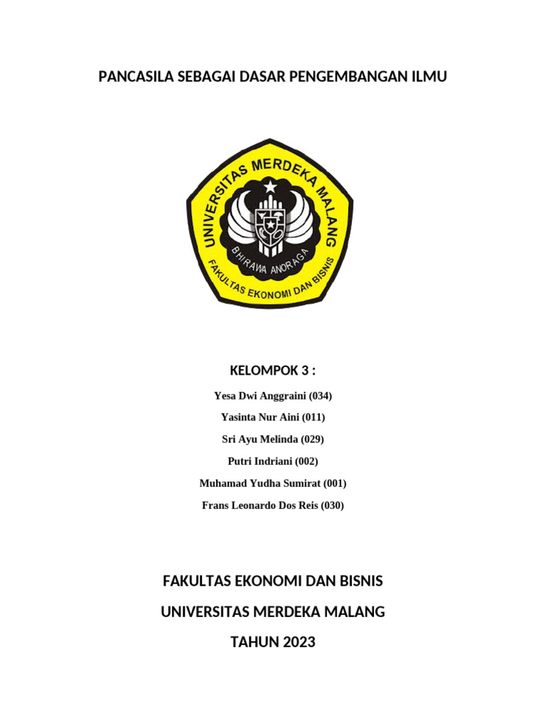 Pancasila Sebagai Dasar Pengembangan Ilmu | PDF